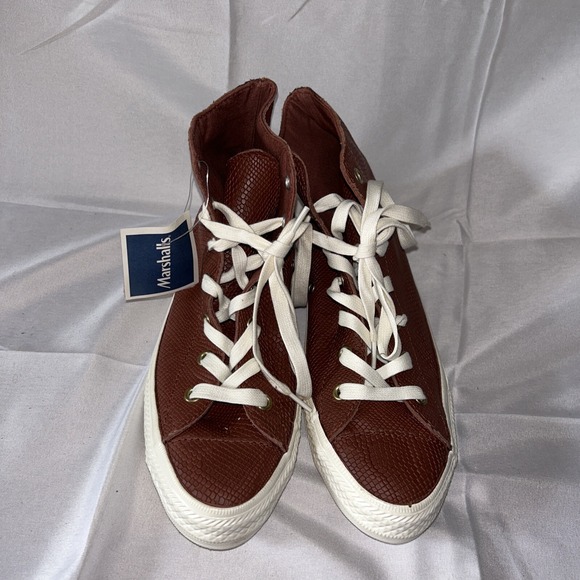 Converse Chuck Taylor Gemma Exotics high top shoes brown size 7 faux snake skin - Picture 3 of 9